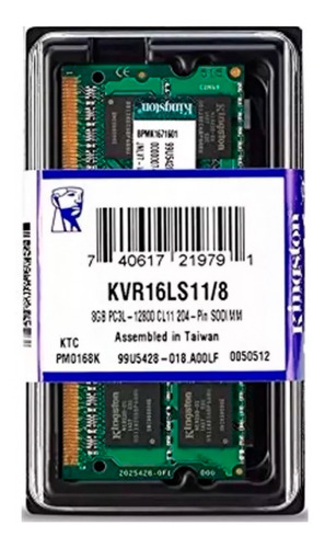 Memoria Kingston 8gb Ddr3 Sodimm Notebook 1600 Tranza