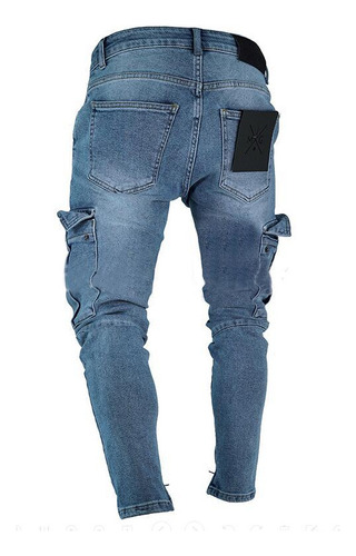 Pantalones Vaqueros Elásticos Para Hombre, Modernos, Con Cre