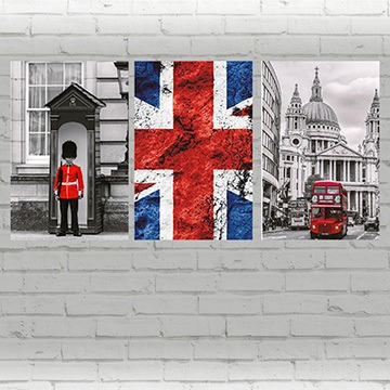 Quadro Decorativo Em Acrílico Arte London Kit Com 3 Quadros