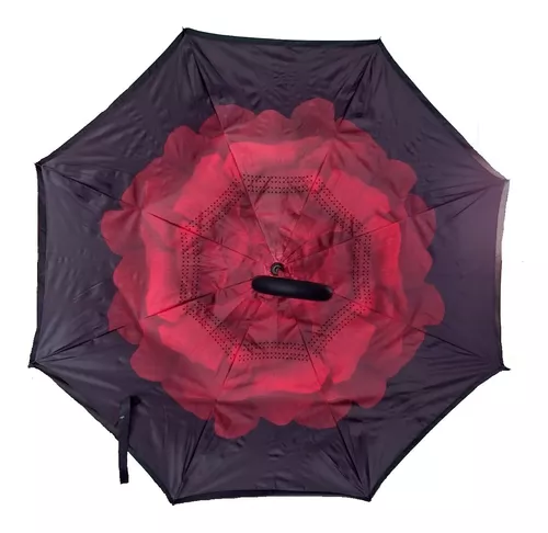 Paraguas Sombrilla Manos Libres Invertido Con Doble Forro Varios Diseños Y Colores