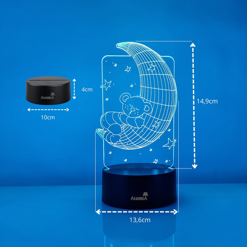 Abajur Luminária Led 3d Lua Para Presente Decoração Quarto