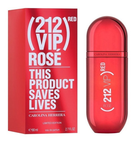 Perfume Carolina Herrera - 212 Vip Rose Red 80ml Original 