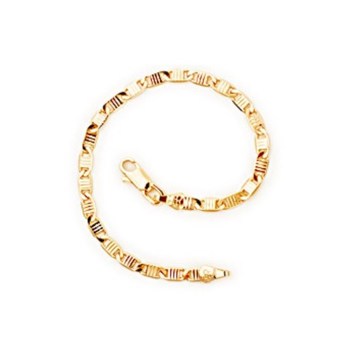 Pulseira Masculina Folheada Ouro 18k Diamantada Trabalhada 