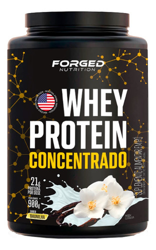 Whey Protein Concentrado 900g Forged Nutrition Sabor Baunilha
