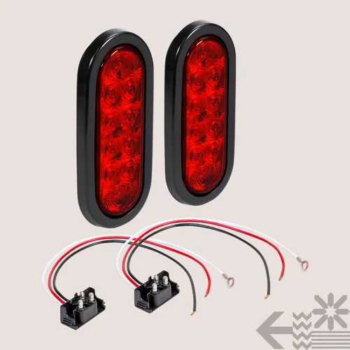 Kit De Luces Traseras True Mods 6 Led Ovaladas Rojas, 2 Unid