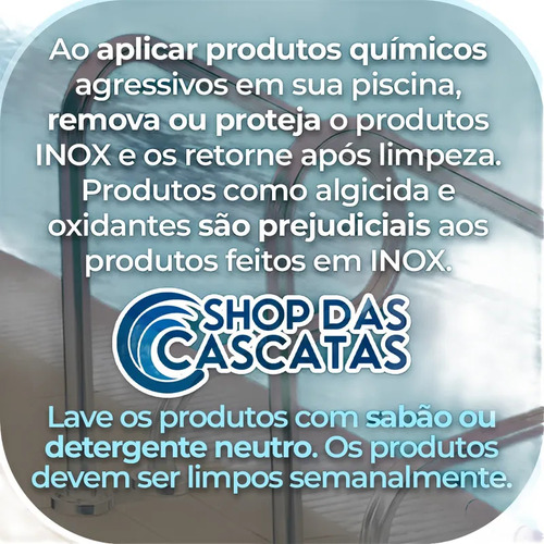 Escada Inox Para Piscina 5 Degraus Abs Shop Das Cascatas