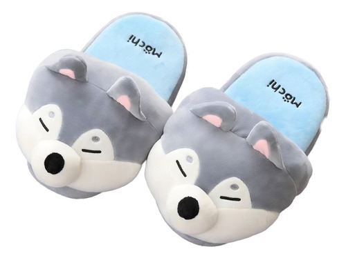 Pantufla Perro Mochi Gris