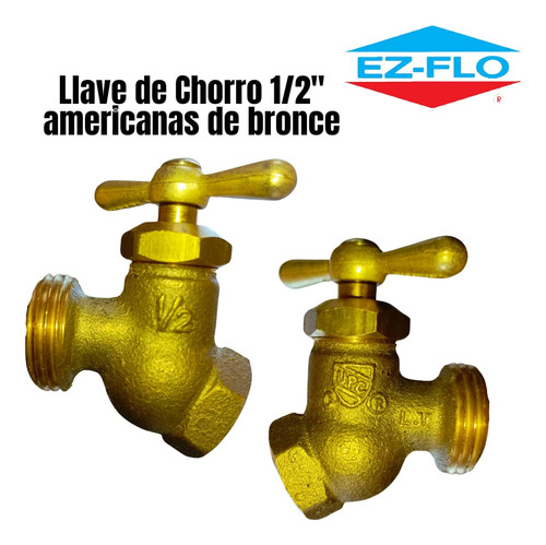 Llave De Chorro 1/2  De Bronce Marca Ez-flo 