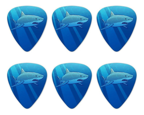 Great White Shark - Púas Para Guitarra De Novedad Realista, 
