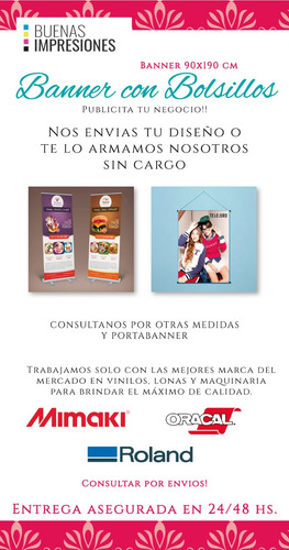 Imagen 1 de 6 de Banner 90x190, Gigantog., Lonas, Ploteo, Vinilos