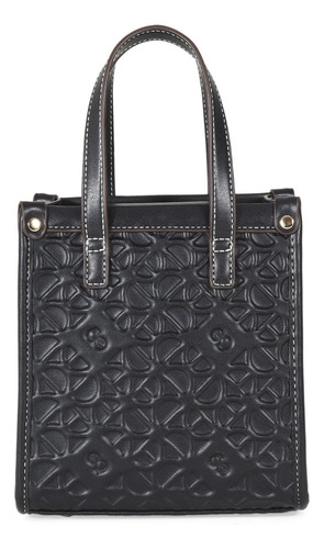 Bolsa Tote Para Mujer Cloe Chica Textura Alto Relieve Color Negro