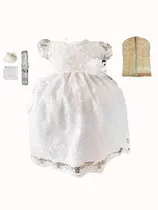 Comprar Ropon Bautizo Vestido Bautizo Niña + Kit Vela Bautizo