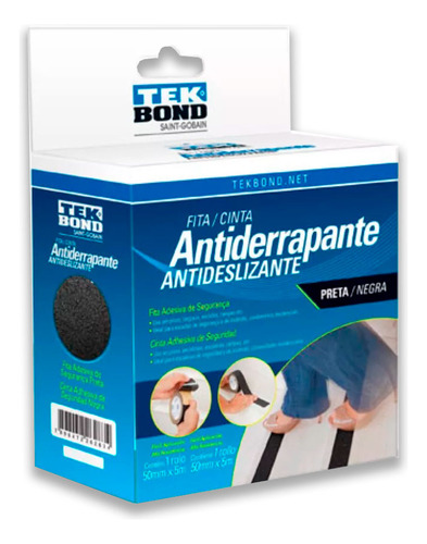 Fita Antiderrapante Lixa Autoadesiva Preta 50mmx5m Tekbond