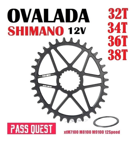 Coronilla Shimano Ovalada 12v Slx M7100xt M8100xtr M9100