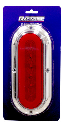 Plafón Ovalado Rojo 6 Pulgadas Base Cromada Ds