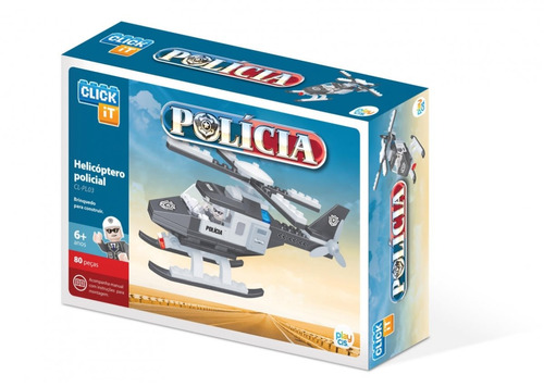 Helicóptero Policial 80 Peças Click It Cl-pl03 Play