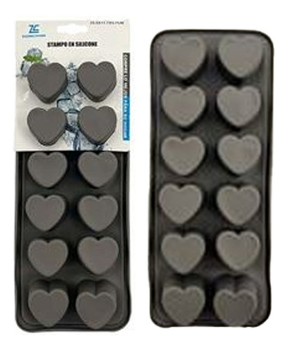 Cubetera De Hielo  Silicona Forma Corazon 12 Corazones