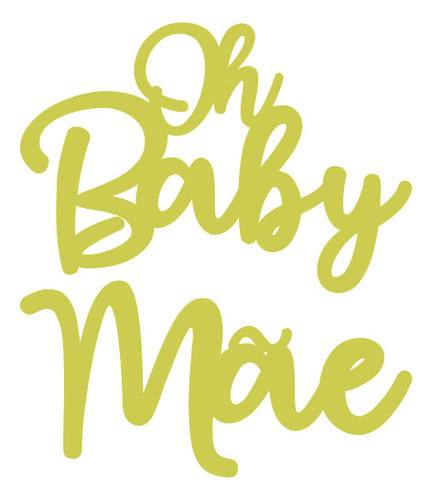 Lettering Oh Baby E Mãe Mdf Dourado 45 Cm