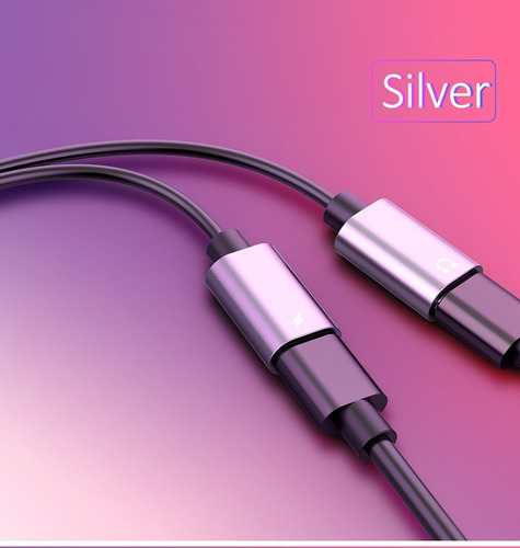 Imagen 2 de 4 de Cable Adaptador Auricular Y Carga 2 En 1 iPhone 7 8 X Clic