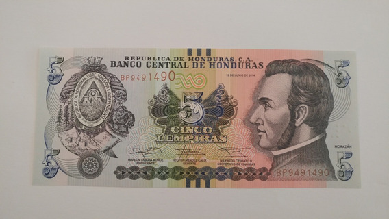 2014 P-98 Unc Honduras 5 Lempiras