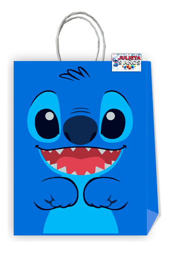 Bolsas Personalizadas Cumpleaños Stitch + Etiqueta 10 Unid.