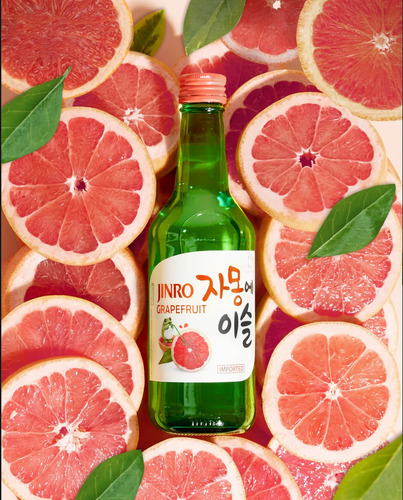 2 Botellas Soju Jinro Alcohol Coreano Tronja De Sabor 360ml