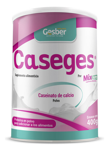 Caseinato De Calcio En Polvo 400 G Caseges Sabor Sin Sabor 2 latas