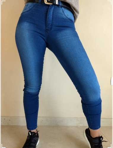 Pantalon De Jeans Elastizado Tiro Alto Calce Perfecto Talles