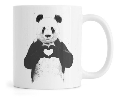 Taza Personalizada All You Need Is Love Panda Corazon