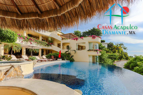 Cad Las Brisas Villa Del Sol. Terraza Con Asoleadero. Alberca Con Jacuzzi Y Palapa Con Wet Bar
