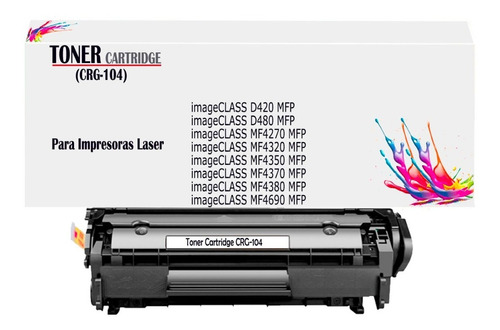 Toner Genérico Crg-104 Para Canon Imageclass D480 Mfp/mf4370