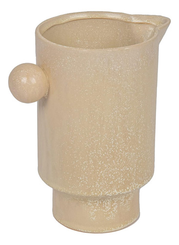 Jarra O Jarrón Pequeño De Gres Moderno, Beige,24 Oz.