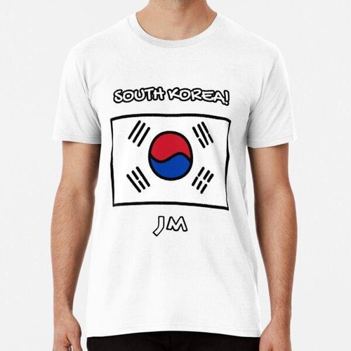 Remera South Korea Flag Drawn Algodon Premium
