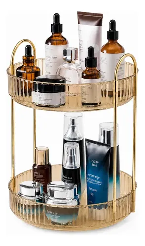 Organizador de Maquillaje Giratorio Immek de 2 Niveles para Tocador y Baño