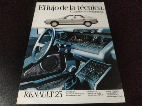 (pa572) Publicidad Clipping Renault 25 * 1985