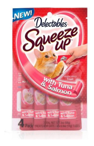 Delectables Hartz Squeeze Up Cat Whith Tuna & Salmon 4 Pack