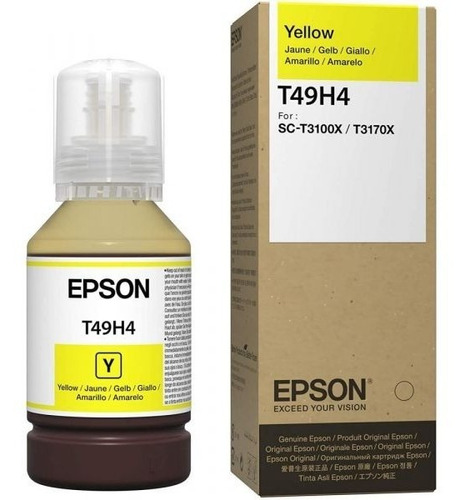 Botella De Tinta Epson Surecolor T3170x 140ml T49h4 Amarillo