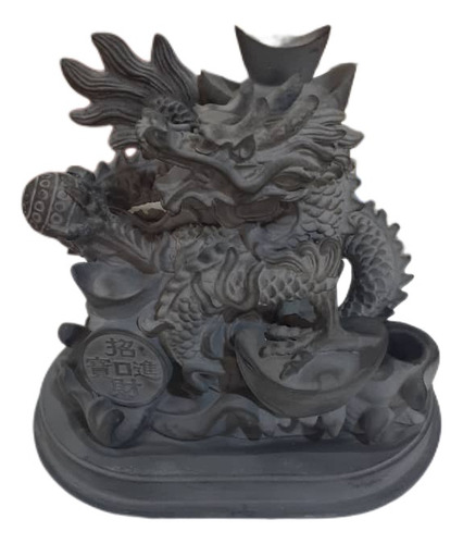Dragon Sobre Base Con Monedas Y Lingotes Feng Shui