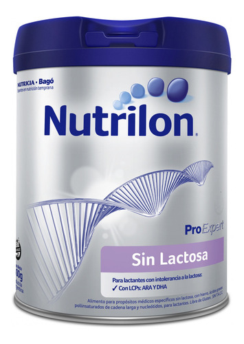 Imagen 1 de 2 de Leche de fórmula en polvo Nutricia Bagó Nutrilon Sin Lactosa  en lata  de 800g - 0 meses 2 años