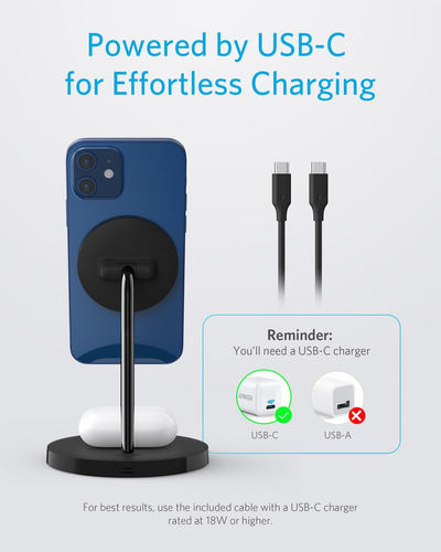 Soporte Carga Inalámbrico 2 En 1 Para iPhone Y AirPods