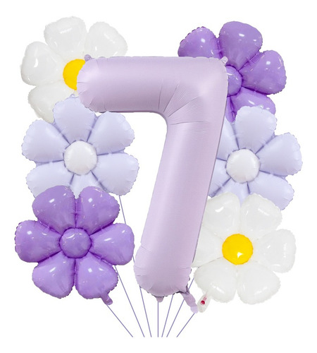 Kit Fiesta Margarita Globos De Cumpleaños Decoración Color Número 7