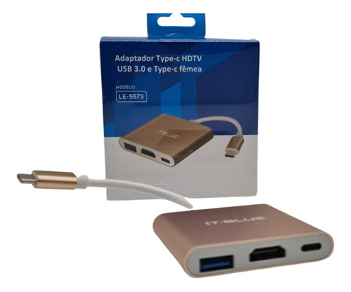 Imagem 1 de 3 de Adaptador Dex Hub Usb 3.1 3.0 Tipo C X Hdmi 4k 3x1