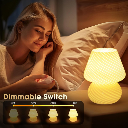 Lámpara De Hongo, Luz Nocturna Regulable Para Dormitorio, Lá
