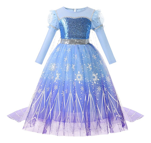 Vestido De Princesa De Elsa Para Niña  Disfraz De Reina  [u]