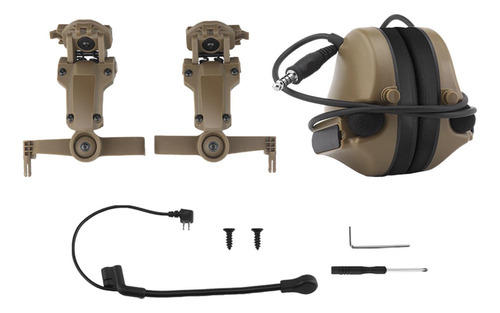Auriculares De Caza Resistentes Con Micrófono, Marrón