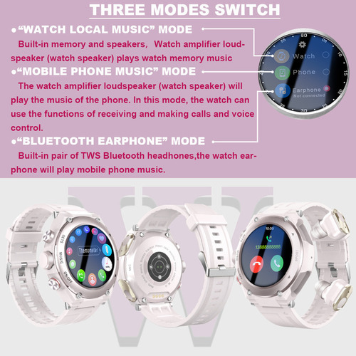 Reloj Inteligente Auricular Bluetooth Multifuncional 2 En 1