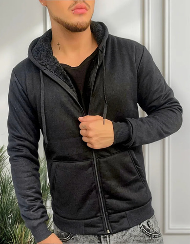 Campera Hombre Algodon Con Piel Corderito