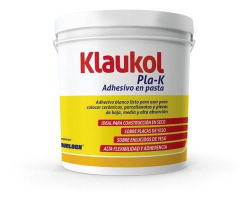 Adhesivo Revestimientos Para Durlock Klaukol Pla-k  X 7 Kg 