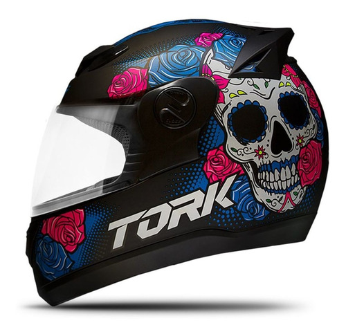 Capacete Pro Tork Evolution G7 Mexican Skull Preto Fosco Tamanho do capacete 58