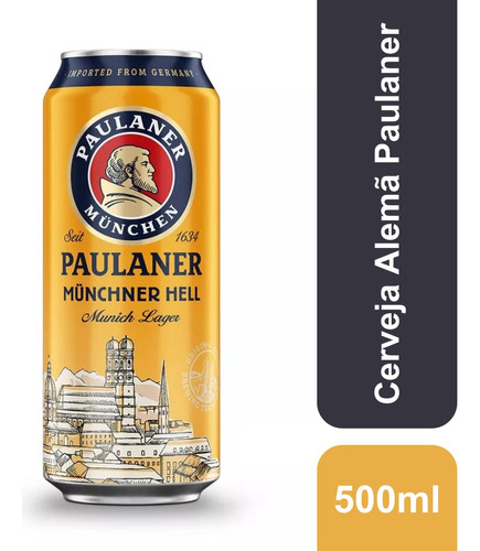 Cerveja Alemã münchner hell 500ml Paulaner